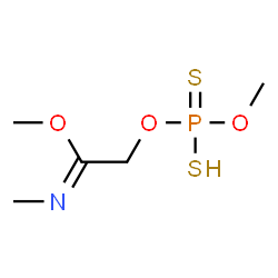 ChemSpider 2D Image | Methyl (1Z)-2-{[methoxy(sulfanyl)phosphorothioyl]oxy}-N-methylethanimidate | C5H12NO3PS2