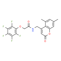 ChemSpider 2D Image | N-[(5,7-Dimethyl-2-oxo-2H-chromen-4-yl)methyl]-2-(pentafluorophenoxy)acetamide | C20H14F5NO4