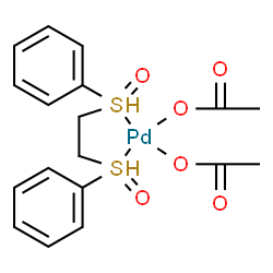 ChemSpider 2D Image | Bis(acetato-kappaO){1,1'-[1,2-ethanediyldi(sulfinyl-kappaS)]dibenzene}palladium | C18H20O6PdS2