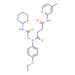ChemSpider 2D Image | N-[2-(Cyclohexylamino)-2-oxoethyl]-N-(4-ethoxyphenyl)-N'-(4-methyl-2-pyridinyl)succinamide | C26H34N4O4