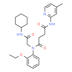 ChemSpider 2D Image | N-[2-(Cyclohexylamino)-2-oxoethyl]-N-(2-ethoxyphenyl)-N'-(4-methyl-2-pyridinyl)succinamide | C26H34N4O4