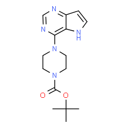 ChemSpider 2D Image | tert-Butyl 4-(5H-pyrrolo[3,2-d]pyrimidin-4-yl)piperazine-1-carboxylate | C15H21N5O2