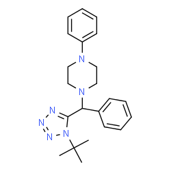 ChemSpider 2D Image | 1-[(1-tert-Butyl-1H-tetrazol-5-yl)-phenyl-methyl]-4-phenyl-piperazine | C22H28N6