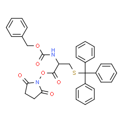 ChemSpider 2D Image | 2,5-Dioxo-1-pyrrolidinyl N-[(benzyloxy)carbonyl]-S-tritylcysteinate | C34H30N2O6S