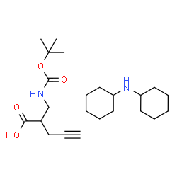 ChemSpider 2D Image | 2-{[(tert-Butoxycarbonyl)amino]methyl}pent-4-ynoic acid - N-cyclohexylcyclohexanamine (1:1) | C23H40N2O4