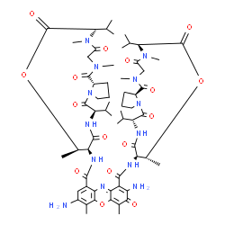 ChemSpider 2D Image | 2,7-Diamino-N,N'-bis[(6S,9R,10S,13R,18aS)-6,13-diisopropyl-2,5,9-trimethyl-1,4,7,11,14-pentaoxohexadecahydro-1H-pyrrolo[2,1-i][1,4,7,10,13]oxatetraazacyclohexadecin-10-yl]-4,6-dimethyl-3-oxo-3H-phenoxazine-1,9-dicarboxamide | C62H87N13O16