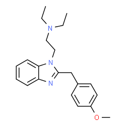 ChemSpider 2D Image | 2-(p-Anisyl)-1-(2-diethylaminoethyl)benzimidazole | C21H27N3O