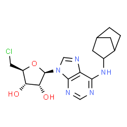 ChemSpider 2D Image | N-Bicyclo[2.2.1]hept-2-yl-5'-chloro-5'-deoxyadenosine | C17H22ClN5O3