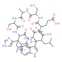 ChemSpider 2D Image | Histidyltryptophyl-alpha-glutamylserylalanylserylleucylleucine | C43H63N11O13