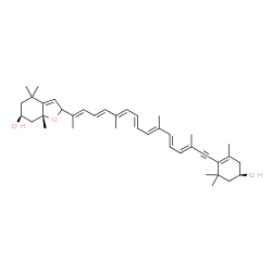 ChemSpider 2D Image | (3S,3'R,5R,9cis)-7',8'-Didehydro-5,8-dihydro-5,8-epoxy-beta,beta-carotene-3,3'-diol | C40H54O3