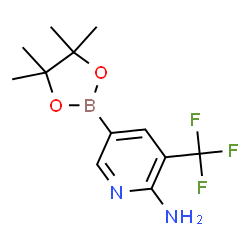 ChemSpider 2D Image | 5-(4,4,5,5-tetramethyl-1,3,2-dioxaborolan-2-yl)-3-(trifluoromethyl)pyridin-2-amine | C12H16BF3N2O2