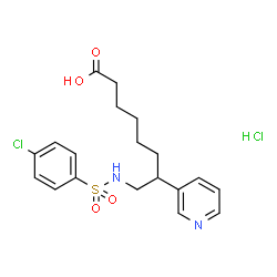 ChemSpider 2D Image | 8-{[(4-Chlorophenyl)sulfonyl]amino}-7-(3-pyridinyl)octanoic acid hydrochloride (1:1) | C19H24Cl2N2O4S