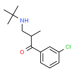 ChemSpider 2D Image | 1-(3-Chlorophenyl)-2-methyl-3-[(2-methyl-2-propanyl)amino]-1-propanone | C14H20ClNO