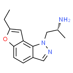 ChemSpider 2D Image | (2R)-1-(7-Ethyl-1H-furo[2,3-g]indazol-1-yl)-2-propanamine | C14H17N3O