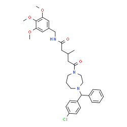 ChemSpider 2D Image | 5-{4-[(4-Chlorophenyl)(phenyl)methyl]-1,4-diazepan-1-yl}-3-methyl-5-oxo-N-(3,4,5-trimethoxybenzyl)pentanamide | C34H42ClN3O5