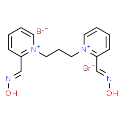 ChemSpider 2D Image | 1,1'-(1,3-Propanediyl)bis{2-[(E)-(hydroxyimino)methyl]pyridinium} dibromide | C15H18Br2N4O2