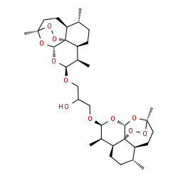 ChemSpider 2D Image | 1,3-Bis{[(1R,4S,5R,8S,9R,10S,12R,13R)-1,5,9-trimethyl-11,14,15,16-tetraoxatetracyclo[10.3.1.0~4,13~.0~8,13~]hexadec-10-yl]oxy}-2-propanol | C33H52O11