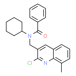 ChemSpider 2D Image | N-((2-Chloro-8-methylquinolin-3-yl)methyl)-N-cyclohexylbenzamide | C24H25ClN2O