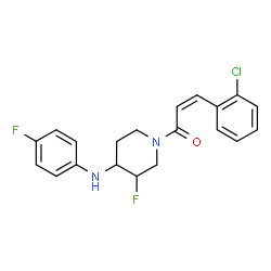 ChemSpider 2D Image | (2Z)-3-(2-Chlorophenyl)-1-{3-fluoro-4-[(4-fluorophenyl)amino]-1-piperidinyl}-2-propen-1-one | C20H19ClF2N2O