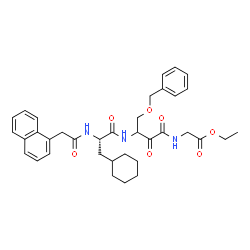 ChemSpider 2D Image | Ethyl N-[4-(benzyloxy)-3-{[3-cyclohexyl-N-(1-naphthylacetyl)-L-alanyl]amino}-2-oxobutanoyl]glycinate | C36H43N3O7