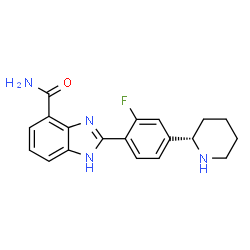 ChemSpider 2D Image | 2-{2-Fluoro-4-[(2S)-2-piperidinyl]phenyl}-1H-benzimidazole-4-carboxamide | C19H19FN4O