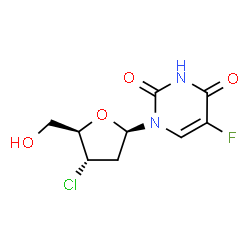 ChemSpider 2D Image | 3'-Chloro-2',3'-dideoxy-5-fluorouridine | C9H10ClFN2O4