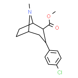ChemSpider 2D Image | Methyl 3-(4-chlorophenyl)-8-methyl-8-azabicyclo[3.2.1]octane-2-carboxylate | C16H20ClNO2
