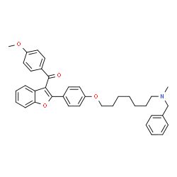 ChemSpider 2D Image | {2-[4-({7-[Benzyl(methyl)amino]heptyl}oxy)phenyl]-1-benzofuran-3-yl}(4-methoxyphenyl)methanone | C37H39NO4