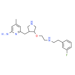 ChemSpider 2D Image | 6-{[4-(2-{[2-(3-Fluorophenyl)ethyl]amino}ethoxy)-3-pyrrolidinyl]methyl}-4-methyl-2-pyridinamine | C21H29FN4O
