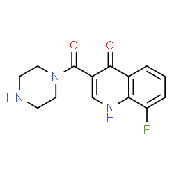 ChemSpider 2D Image | 8-Fluoro-3-(1-piperazinylcarbonyl)-4(1H)-quinolinone | C14H14FN3O2