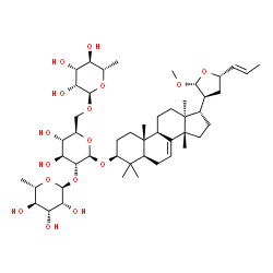 ChemSpider 2D Image | (2S,3R,4R,5R,6S)-2-{[(2R,3R,4S,5S,6R)-4,5-Dihydroxy-2-{[(3S,5R,9R,10R,13S,14S,17S)-17-{(2R,3S,5S)-2-methoxy-5-[(1E)-1-propen-1-yl]tetrahydro-3-furanyl}-4,4,10,13,14-pentamethyl-2,3,4,5,6,9,10,11,12,13
,14,15,16,17-tetradecahydro-1H-cyclopenta[a]phenanthren-3-yl]oxy}-6-({[(2R,3R,4R,5R,6S)-3,4,5-trihydroxy-6-methyltetrahydro-2H-pyran-2-yl]oxy}methyl)tetrahydro-2H-pyran-3-yl]oxy}-6-methyltetrahydro-2H
-pyran-3,4,5-triol | C48H78O16