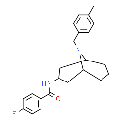 ChemSpider 2D Image | 4-Fluoro-N-[9-(4-methylbenzyl)-9-azabicyclo[3.3.1]non-3-yl]benzamide | C23H27FN2O