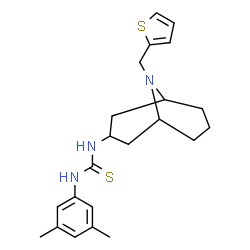 ChemSpider 2D Image | 1-(3,5-Dimethylphenyl)-3-[9-(2-thienylmethyl)-9-azabicyclo[3.3.1]non-3-yl]thiourea | C22H29N3S2