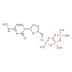 ChemSpider 2D Image | Triphosphoric acid, mono[[(2R,5S)-tetrahydro-5-[4-(hydroxyamino)-2-oxo-1(2H)-pyrimidinyl]-2-furanyl]methyl] ester | C9H16N3O13P3