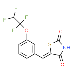 ChemSpider 2D Image | (5Z)-5-[3-(1,1,2,2-Tetrafluoroethoxy)benzylidene]-1,3-thiazolidine-2,4-dione | C12H7F4NO3S