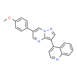 ChemSpider 2D Image | 4-[6-(4-Methoxyphenyl)pyrazolo[1,5-a]pyrimidin-3-yl]quinoline | C22H16N4O