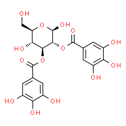 ChemSpider 2D Image | 2,3-Bis-O-(3,4,5-trihydroxybenzoyl)-beta-D-glucopyranose | C20H20O14