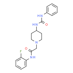 ChemSpider 2D Image | N-(2-Fluorophenyl)-2-{4-[(phenylcarbamoyl)amino]-1-piperidinyl}acetamide | C20H23FN4O2