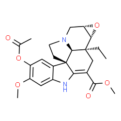 ChemSpider 2D Image | Methyl (5alpha,6alpha,7alpha,12beta,19alpha)-15-acetoxy-16-methoxy-2,3-didehydro-6,7-epoxyaspidospermidine-3-carboxylate | C24H28N2O6