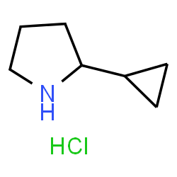 ChemSpider 2D Image | 2-cyclopropylpyrrolidine hydrochloride | C7H14ClN