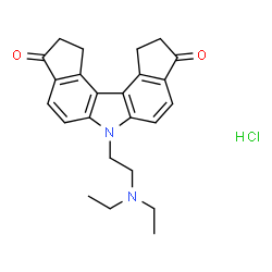 ChemSpider 2D Image | 6-(2-(Diethylamino)ethyl)-10,11-dihydro-1H-dicyclopenta[c,g]carbazole-3,9(2H,6H)-dione hydrochloride | C24H27ClN2O2