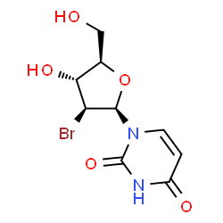 ChemSpider 2D Image | 1-(2-Bromo-2-deoxy-beta-D-arabinofuranosyl)-2,4(1H,3H)-pyrimidinedione | C9H11BrN2O5