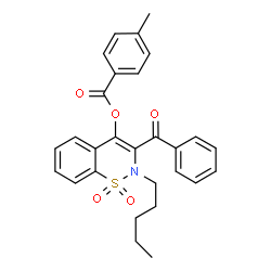 ChemSpider 2D Image | 3-Benzoyl-1,1-dioxido-2-pentyl-2H-1,2-benzothiazin-4-yl 4-methylbenzoate | C28H27NO5S