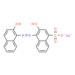 ChemSpider 2D Image | Sodium 3-hydroxy-4-[(2-hydroxy-1-naphthyl)diazenyl]-1-naphthalenesulfonate | C20H13N2NaO5S