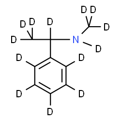 ChemSpider 2D Image | N-(~2~H_3_)Methyl-1-(~2~H_5_)phenyl(~2~H_4_)ethan(~2~H)amine | C9D13N