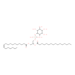 ChemSpider 2D Image | (2R)-3-[(Hydroxy{[(1s,3R)-2,3,4,5,6-pentahydroxycyclohexyl]oxy}phosphoryl)oxy]-2-(palmitoyloxy)propyl (11Z)-11-octadecenoate | C43H81O13P
