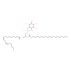 ChemSpider 2D Image | (2R)-1-[(Hydroxy{[(1s,3R)-2,3,4,5,6-pentahydroxycyclohexyl]oxy}phosphoryl)oxy]-3-[(9Z,12Z)-9,12-octadecadienoyloxy]-2-propanyl icosanoate | C47H87O13P