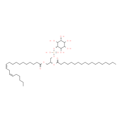 ChemSpider 2D Image | (2R)-3-[(Hydroxy{[(1s,3R)-2,3,4,5,6-pentahydroxycyclohexyl]oxy}phosphoryl)oxy]-2-(stearoyloxy)propyl (11Z,14Z)-11,14-icosadienoate | C47H87O13P