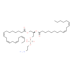 ChemSpider 2D Image | (2R)-3-{[(2-Aminoethoxy)(hydroxy)phosphoryl]oxy}-2-[(9Z,12Z)-9,12-octadecadienoyloxy]propyl (8Z,11Z,14Z,17Z)-8,11,14,17-icosatetraenoate | C43H74NO8P