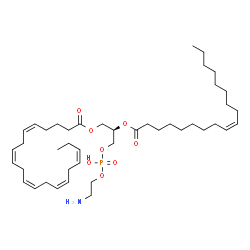 ChemSpider 2D Image | (2R)-3-{[(2-Aminoethoxy)(hydroxy)phosphoryl]oxy}-2-[(9Z)-9-octadecenoyloxy]propyl (5Z,8Z,11Z,14Z,17Z)-5,8,11,14,17-icosapentaenoate | C43H74NO8P
